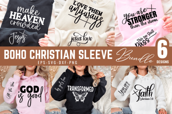 Boho Christian Sleeve SVG: Graphics for T-Shirt Designs