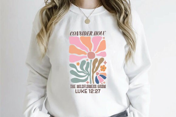 Christian Boho Abstract Flowers PNG for Graphics & Tees