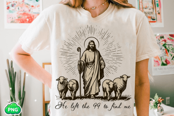 Christian PNG Lost Sheep Jesus SVG: Graphics & T-Shirt Designs