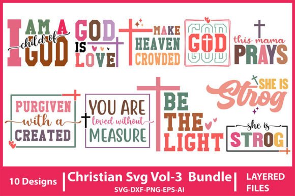Christian Svg Vol-3 Bundle: Graphics & T-Shirt Designs