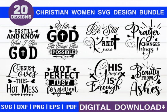 Christian Women SVG Graphics for T-Shirt Designs