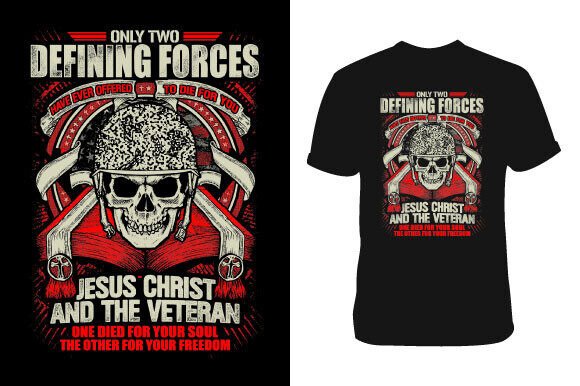 Jesus Christ and Veteran T-Shirt Design Review